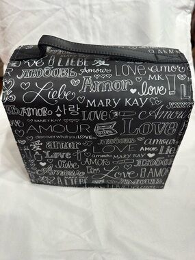 Mary Kay Black Cosmetic Case with Love Script Print